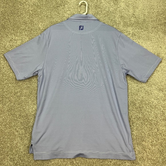 Footjoy FJ Mens Golf Polo‎ Shirt Short Sleeve Striped Purple Periwinkle M - Picture 5 of 8
